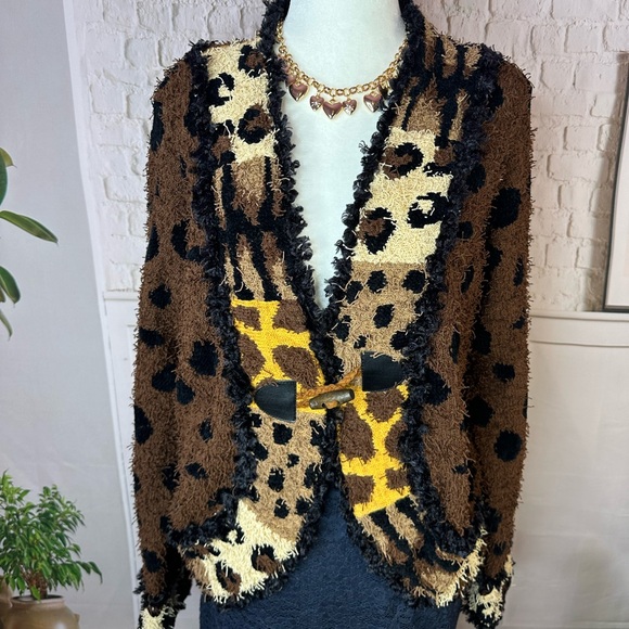 Philip and Jane zebra leopard giraffe cardigan size med - Picture 3 of 7
